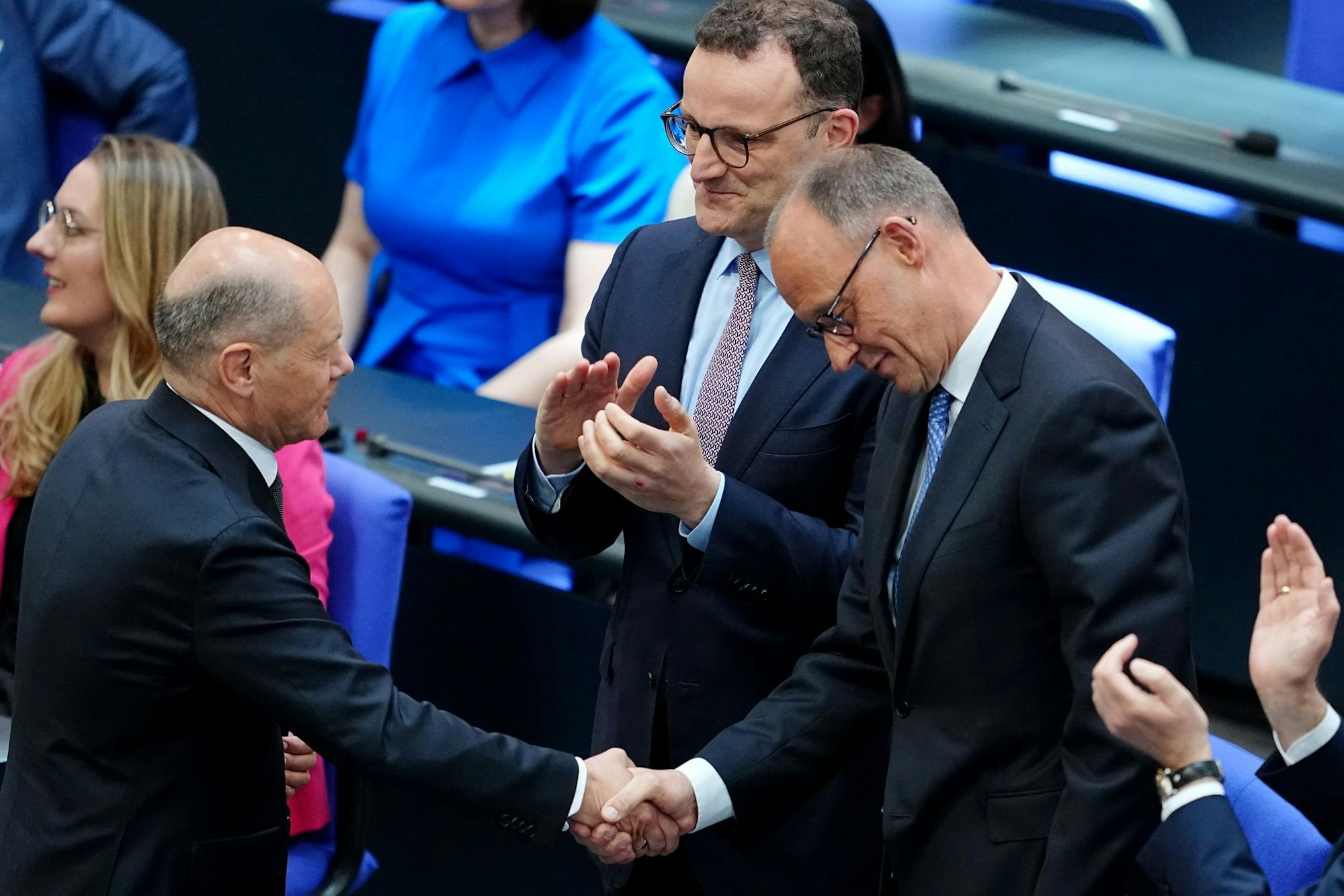 Scholz gehörte zu den ersten Gratulanten.