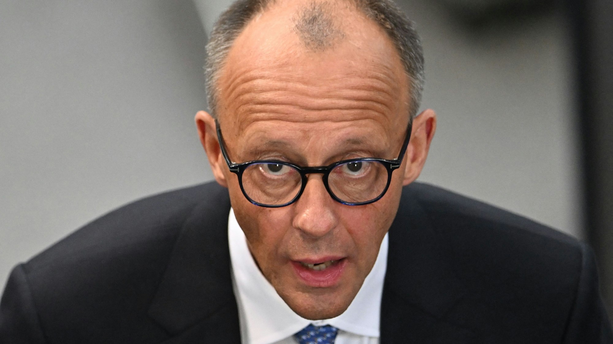 Friedrich Merz am Dienstagnachmittag im Bundestag.