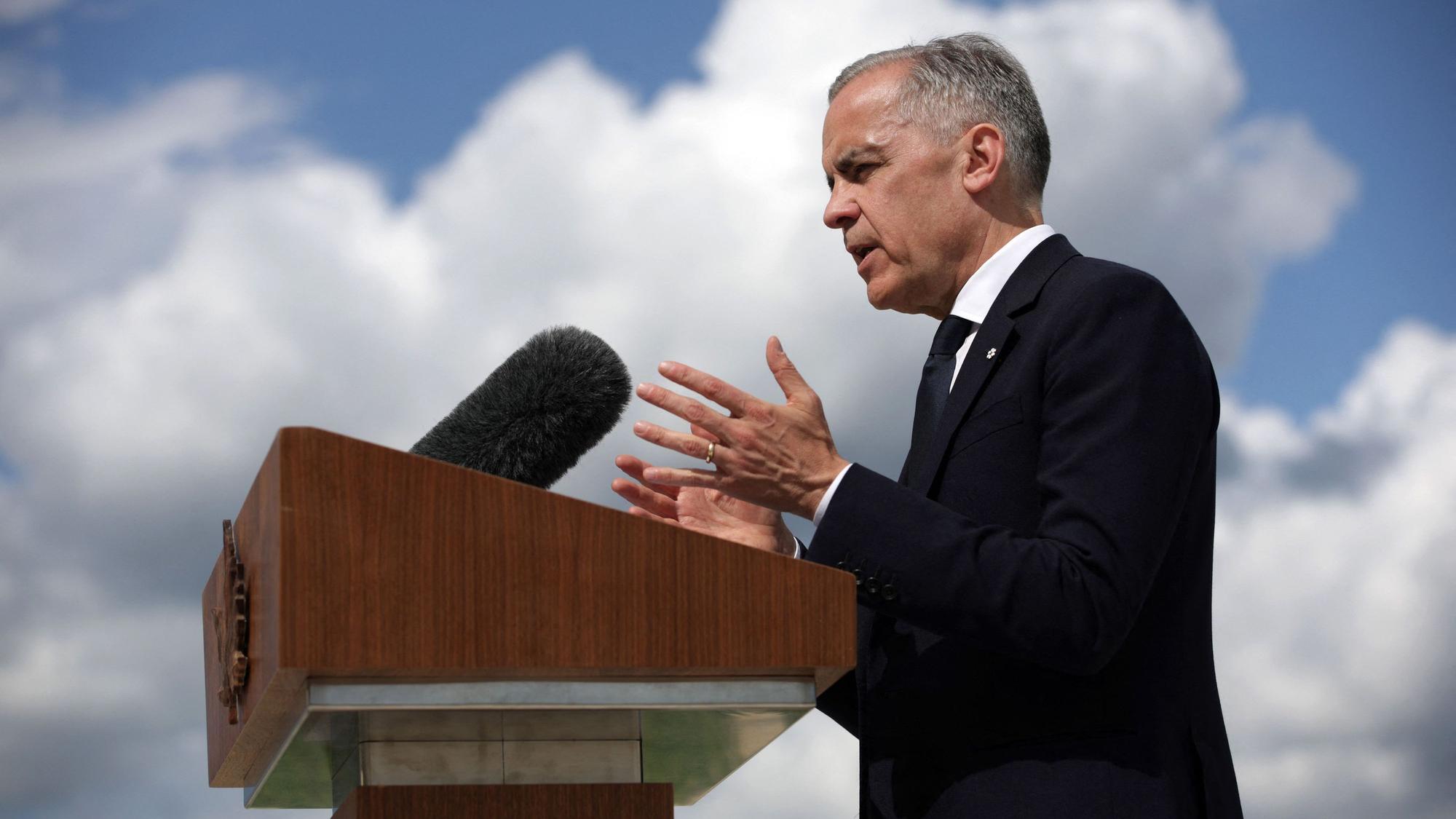 Der kanadische Premierminister Mark Carney bei einer Pressekonferenz nach seinem Treffen mit Donald Trump.