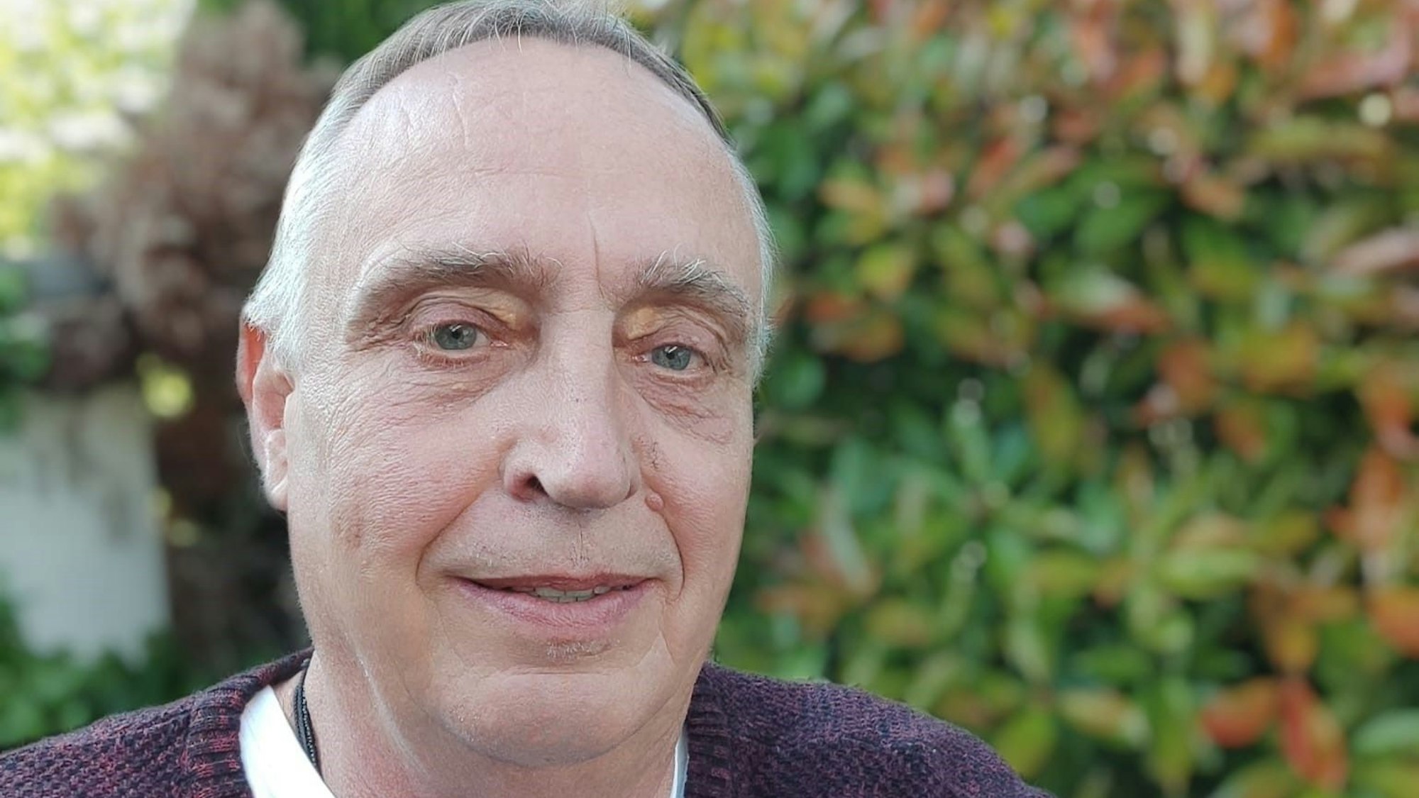 Ein Mann steht im Grünen.