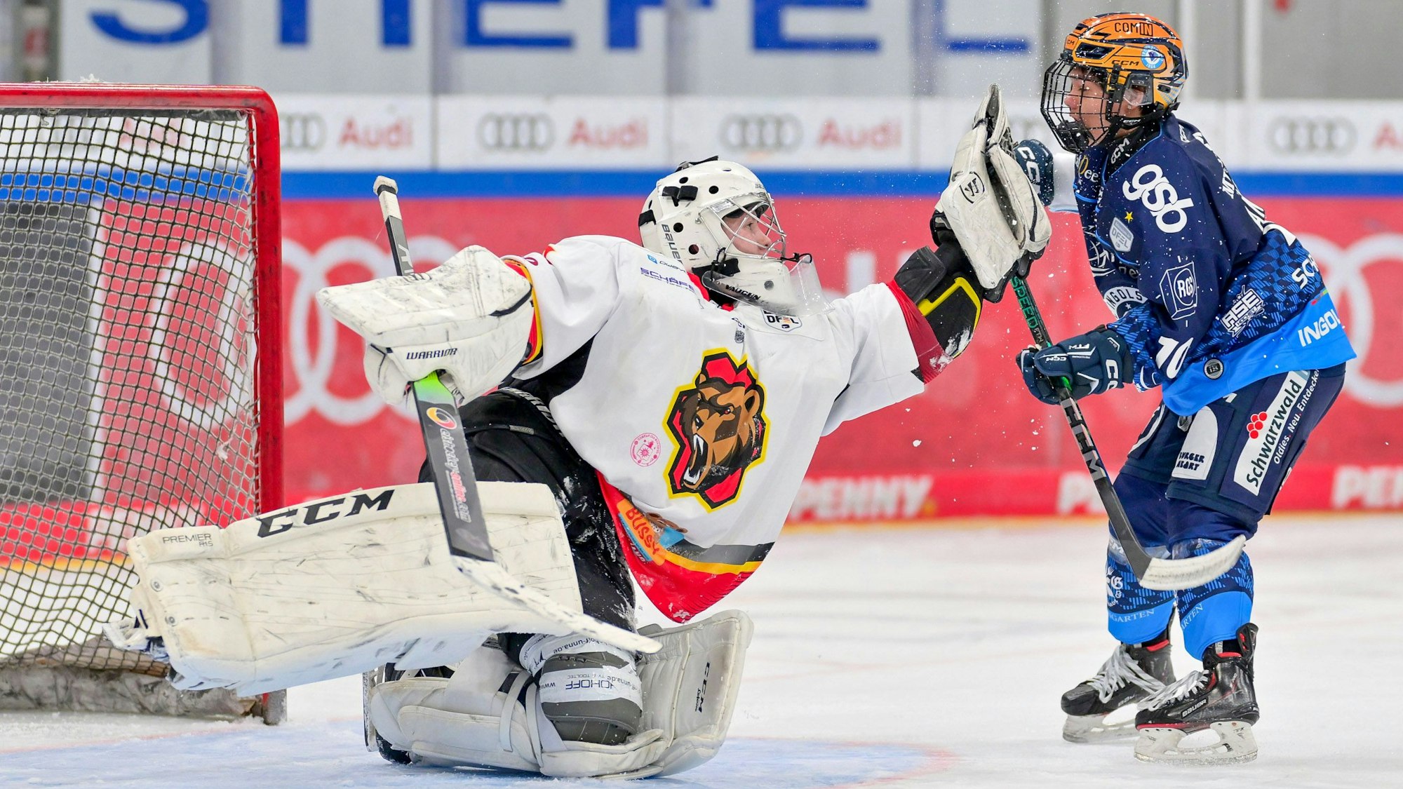 Spielszene aus dem Frauen-Eishockey