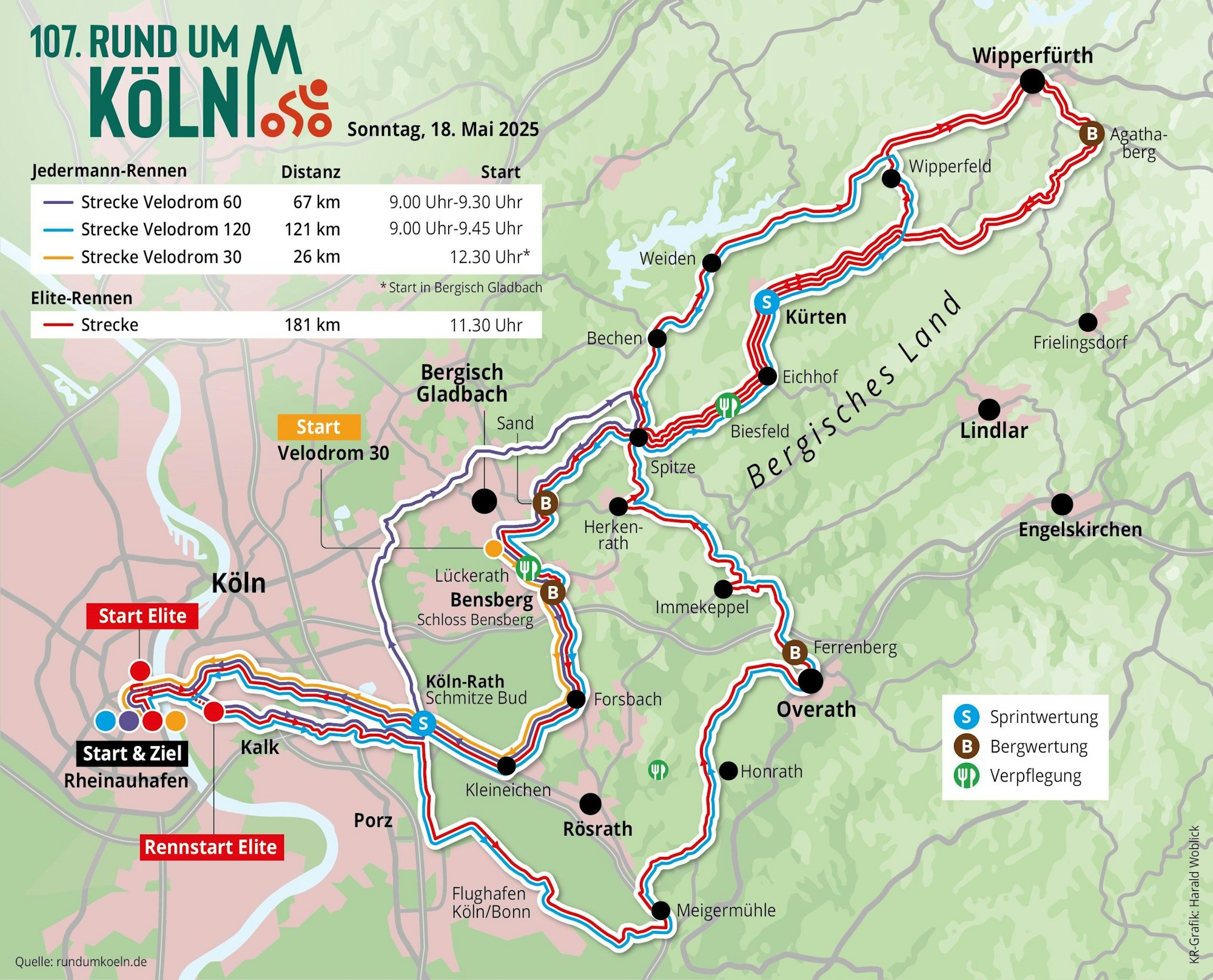 Eine Karte mit dem Streckenverlauf.