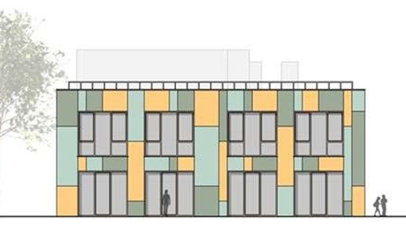 Zu sehen ist der Entwurf für den zweigeschossigen Bau.