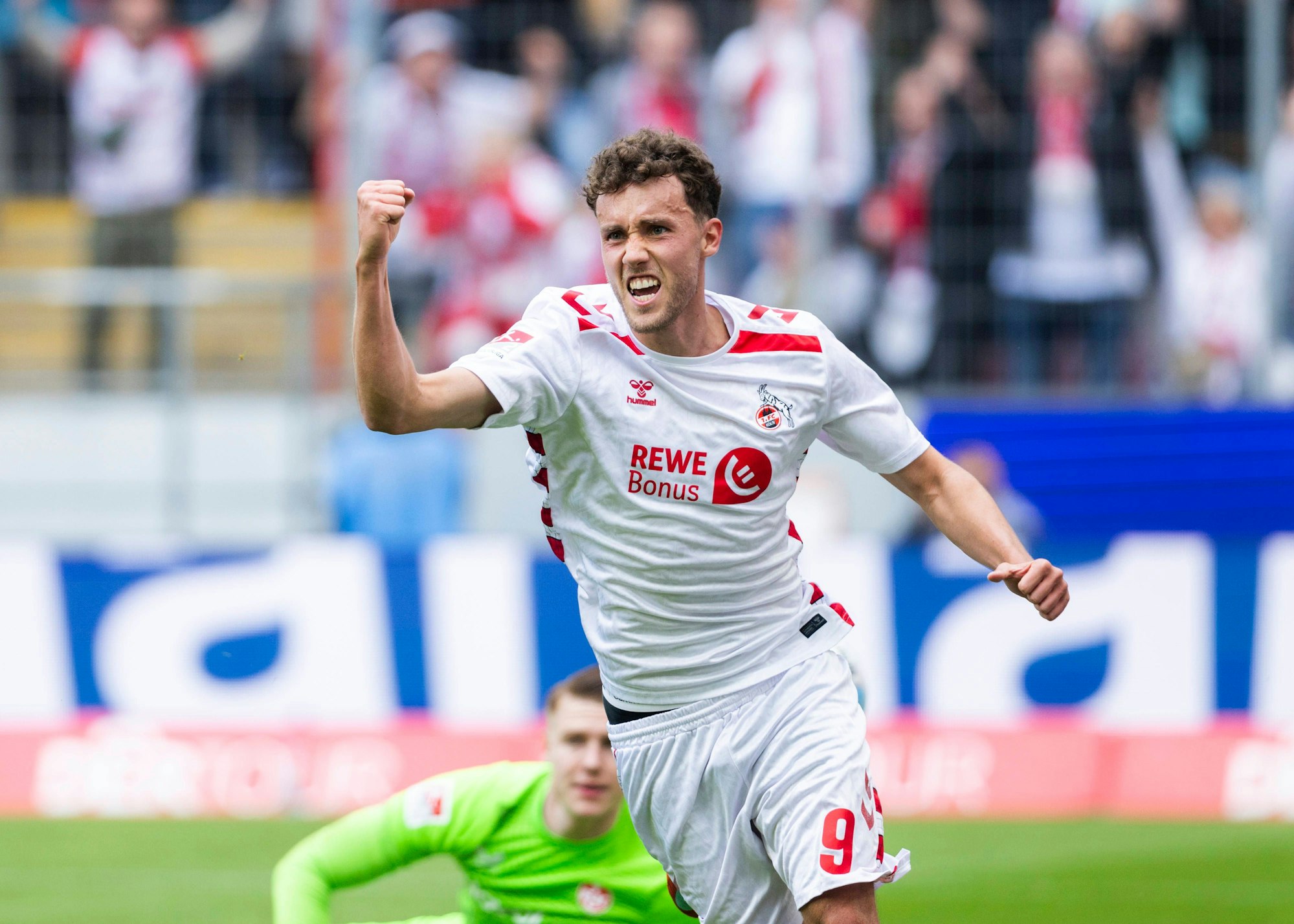 Köln, RheinEnergieStadion, 18.05.2025: Luca Waldschmidt of Koeln celebrates