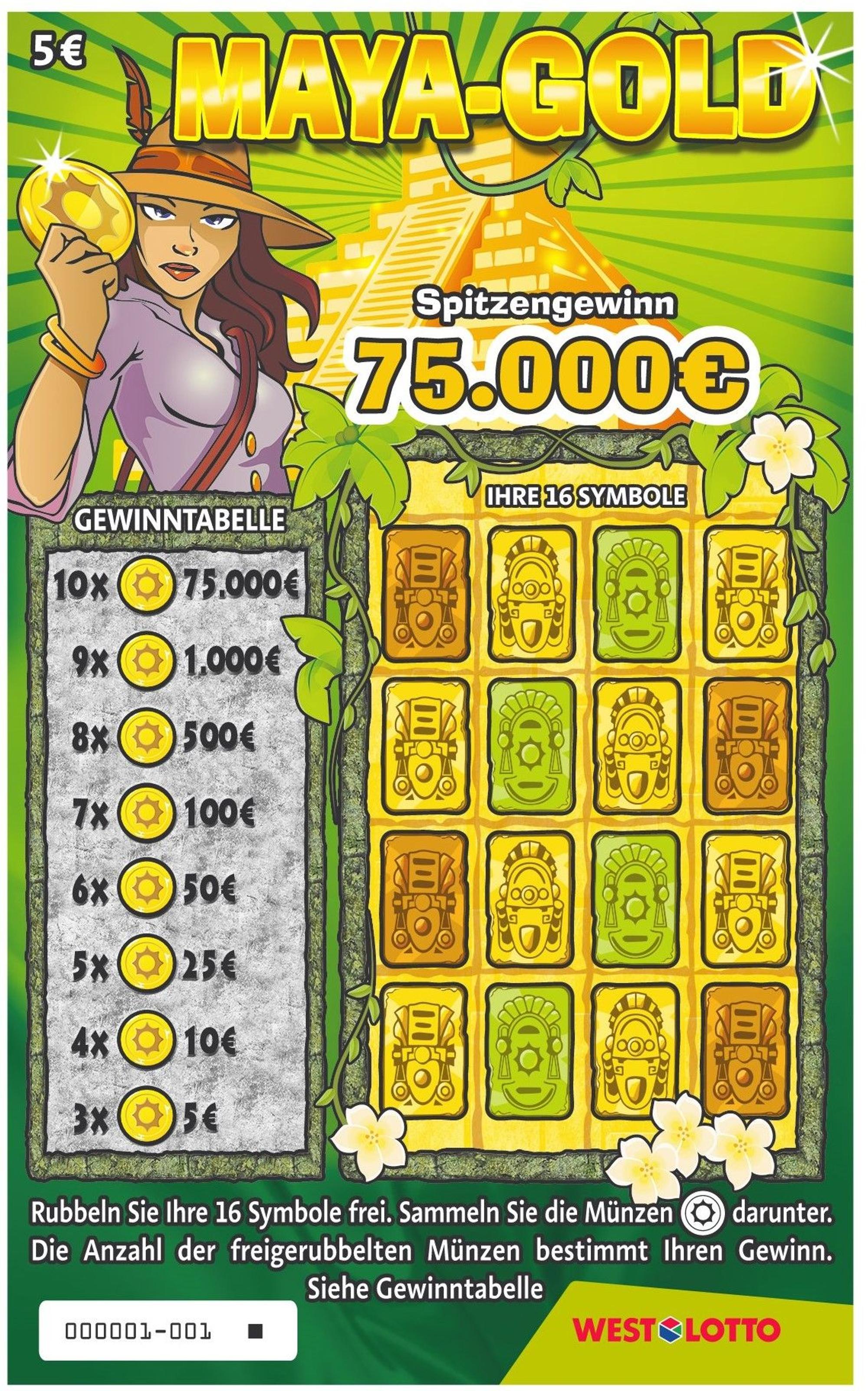 WestLotto Rubbellos Maya-Gold.
