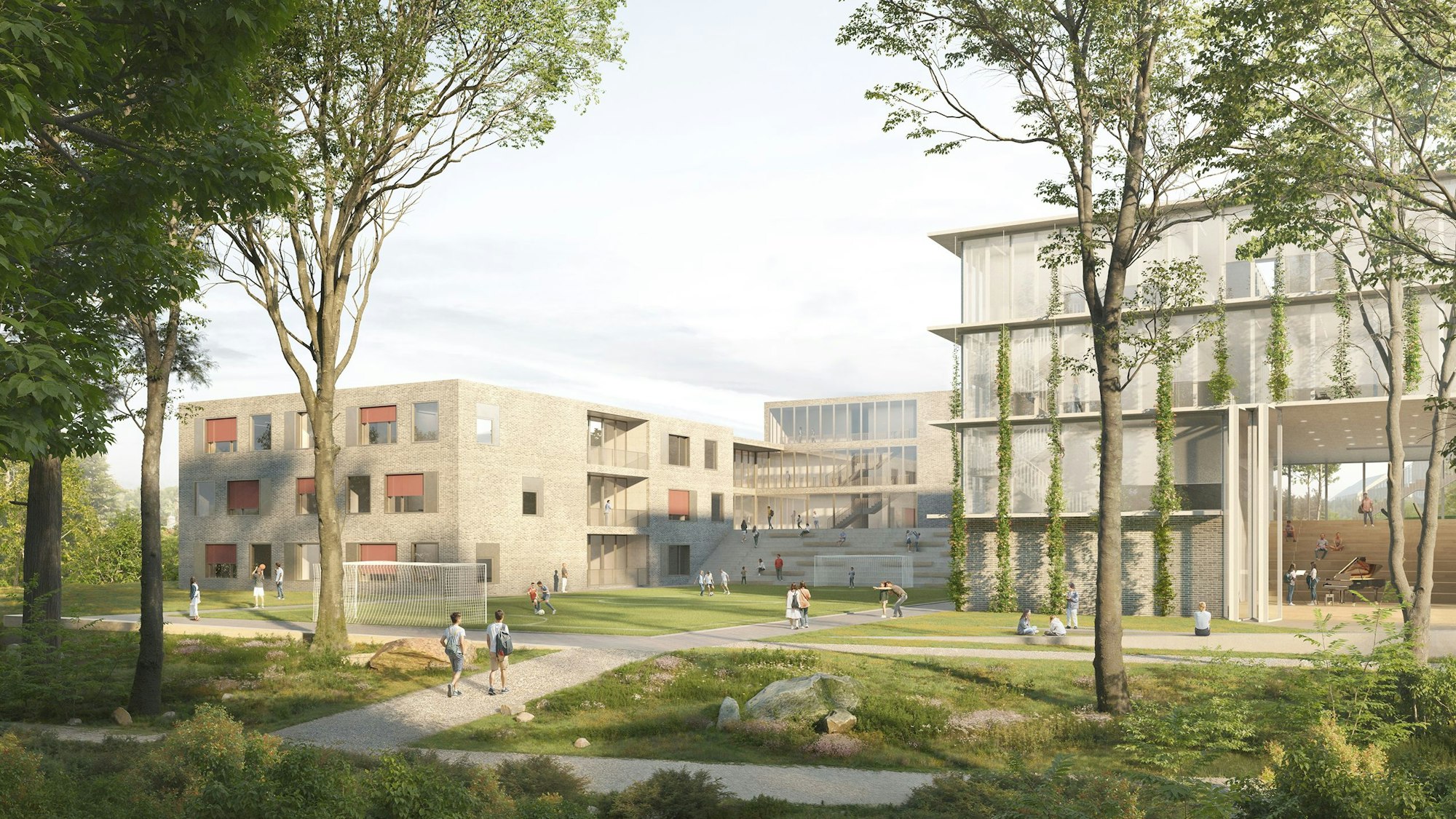 Die Grafik zeigt den Siegerentwurf für den geplanten Schulcampus Mühlenberg.