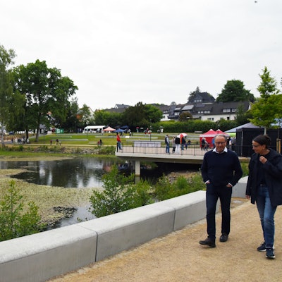 Das runderneuerte Heilteichgelände in Marienheide bei der Wiedereröffnung.