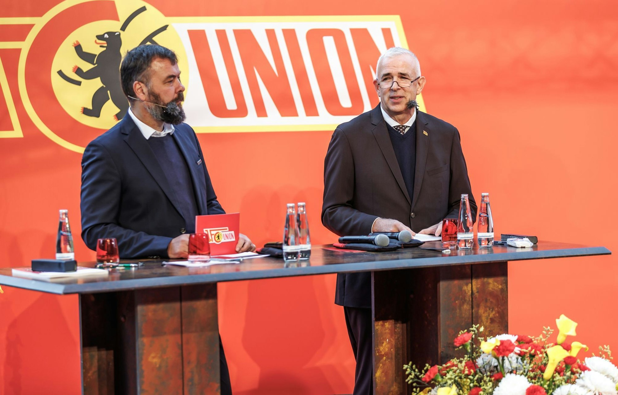 Neben Zingler (r.) rückt auch Mediendirektor Christian Arbeit (l.) ins Präsidium auf.