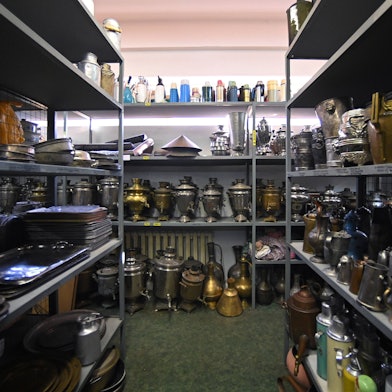 Das Foto zeigt das Lager des russischen Gorki Fimstudios