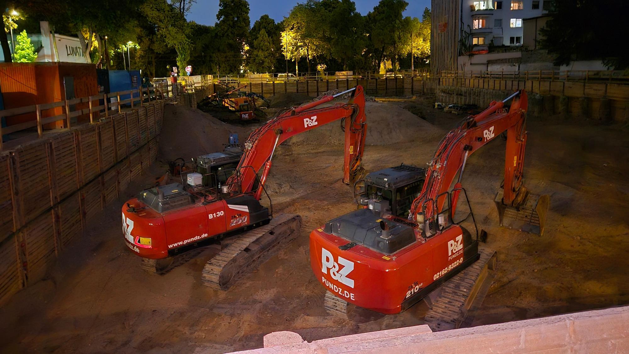Der Fundort der Bombe in einer Baustelle am Salierring.