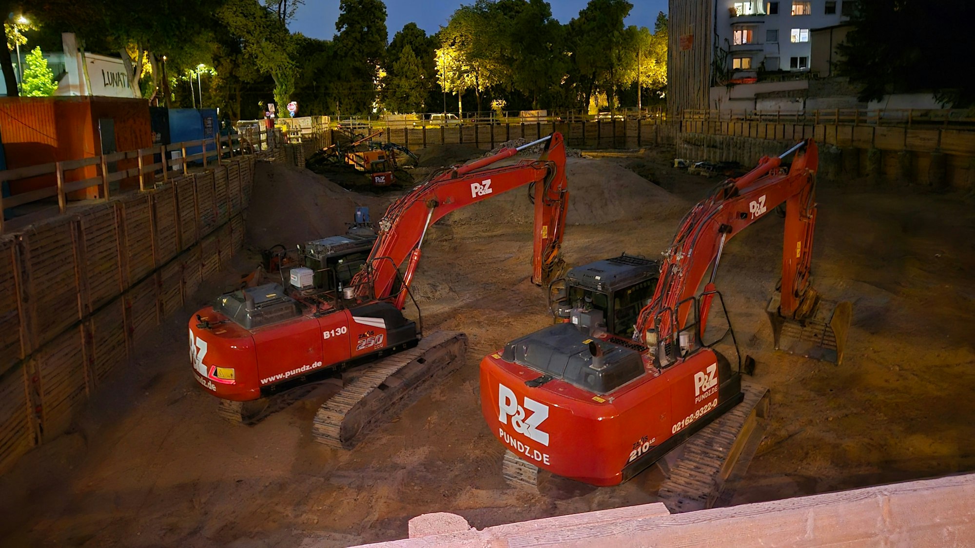 Der Fundort der Bombe in einer Baustelle am Salierring.
