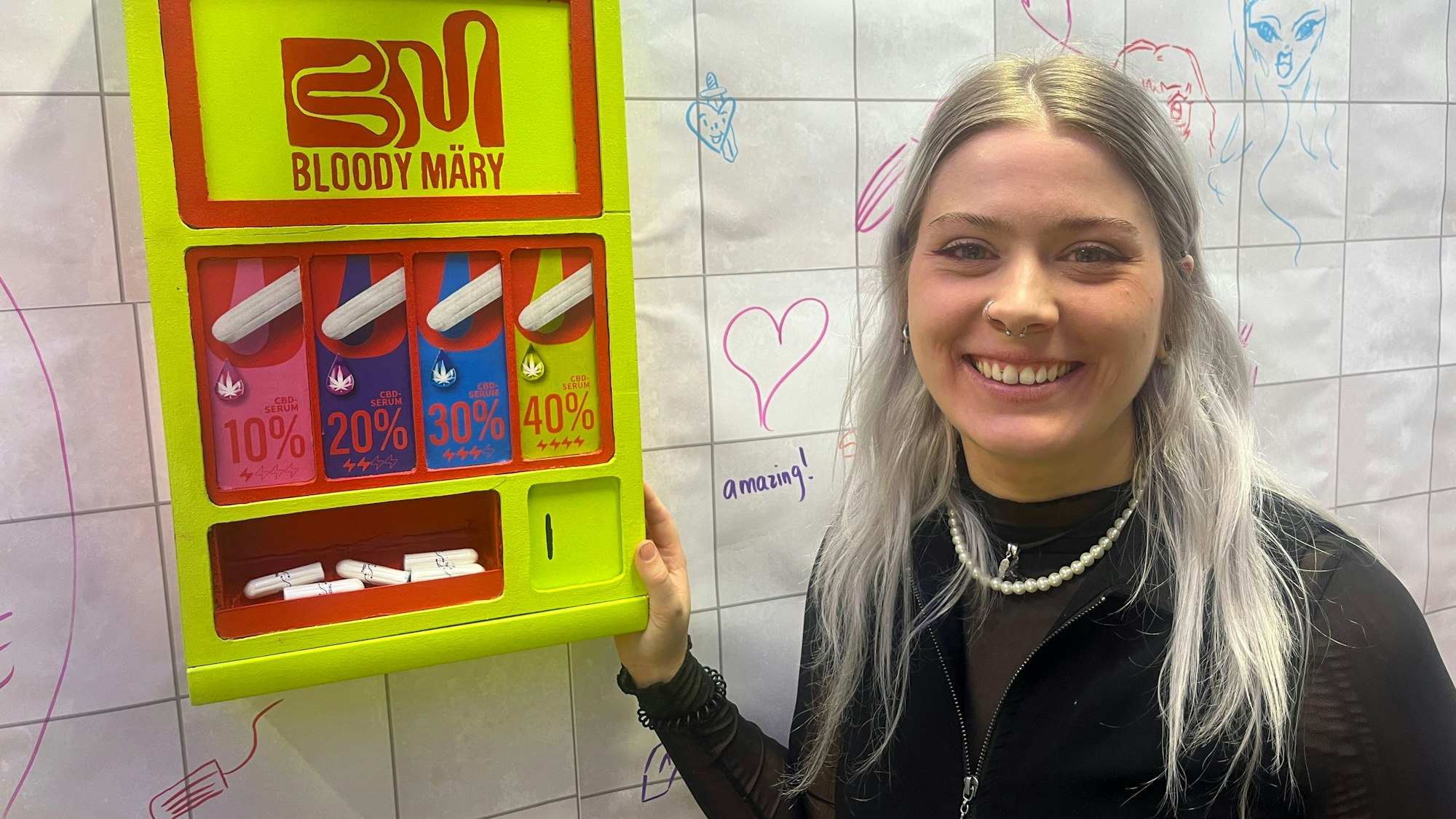 Luisa Steckelbach will mit ihrer Tamponmarke „Bloody Märy“, die CBD enthält, etwas gegen Menstruationsschmerzen tun.