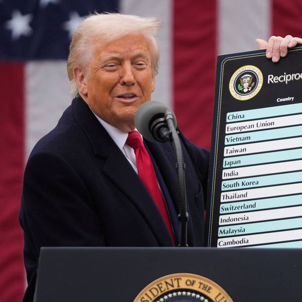 US-Präsident Donald Trump spricht während einer Veranstaltung zur Ankündigung neuer Zölle im Rosengarten des Weißen Hauses. (Archivbild)