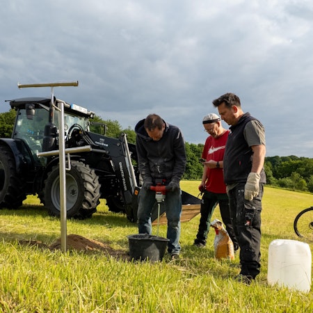 Das Foto zeigt Bauarbeiten am Hexenweg