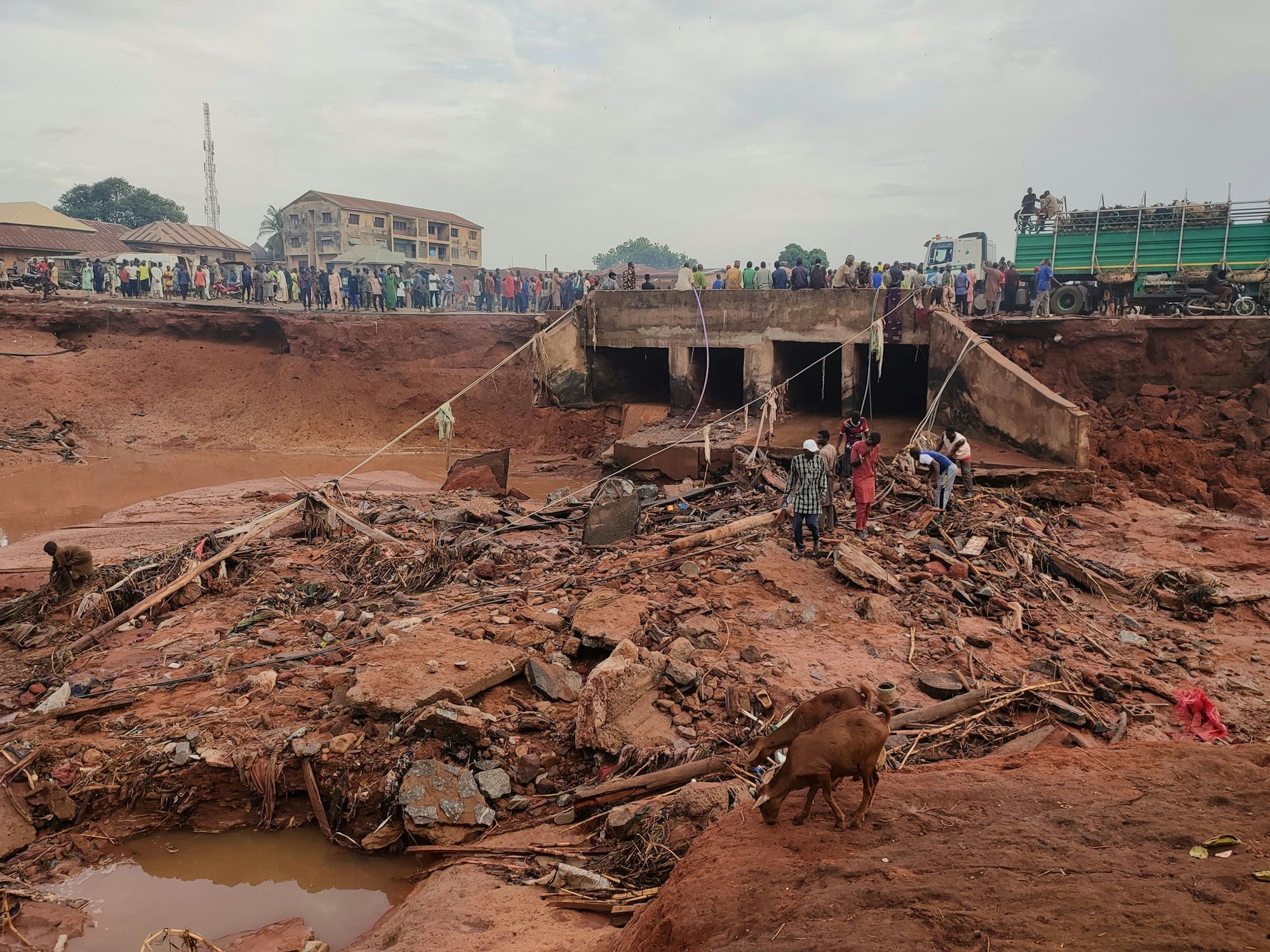 Zerstörungen nach einem Unwetter in der nigerianischen Stadt Mokwa