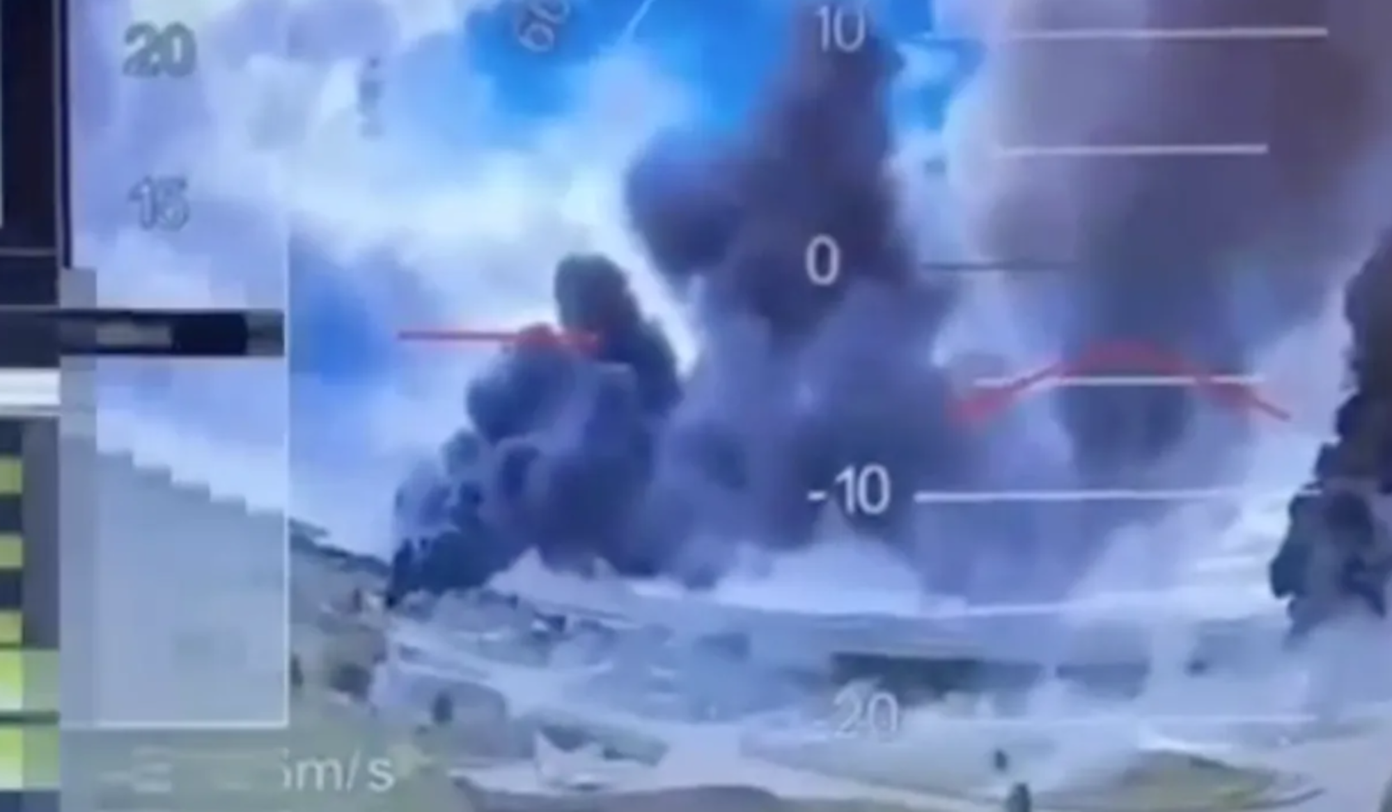 Ein Screenshot aus einem Video des ukrainischen Sicherheitsdienstes (SBU) soll die ukrainischen Luftangriffe auf Stützpunkte in Russland zeigen.