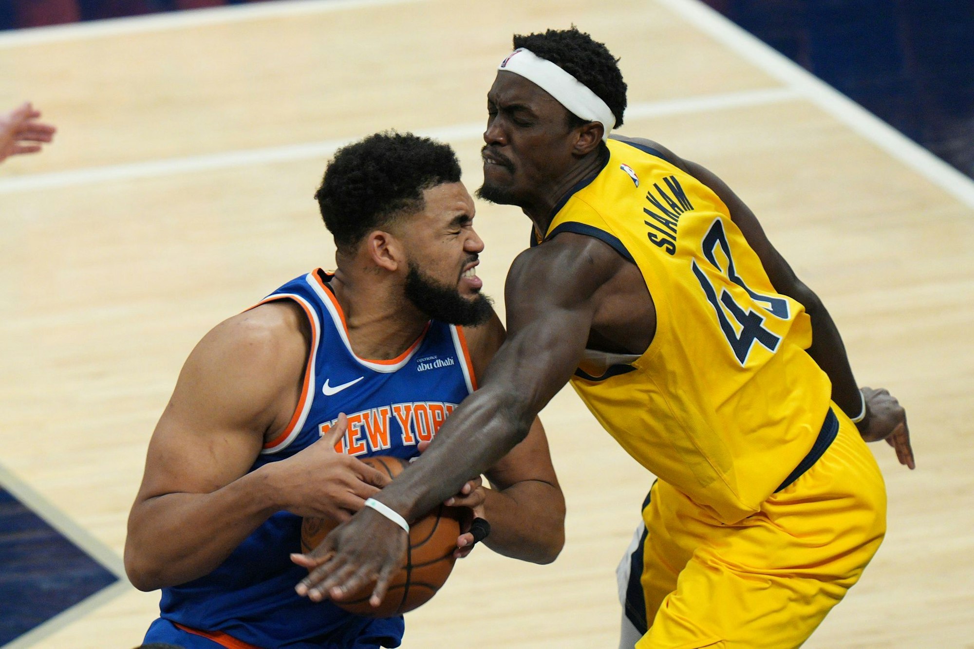 Die Abwehrarbeit der Pacers um Pascal Siakam (rechts) war die Grundlage für den Erfolg gegen die Knicks.