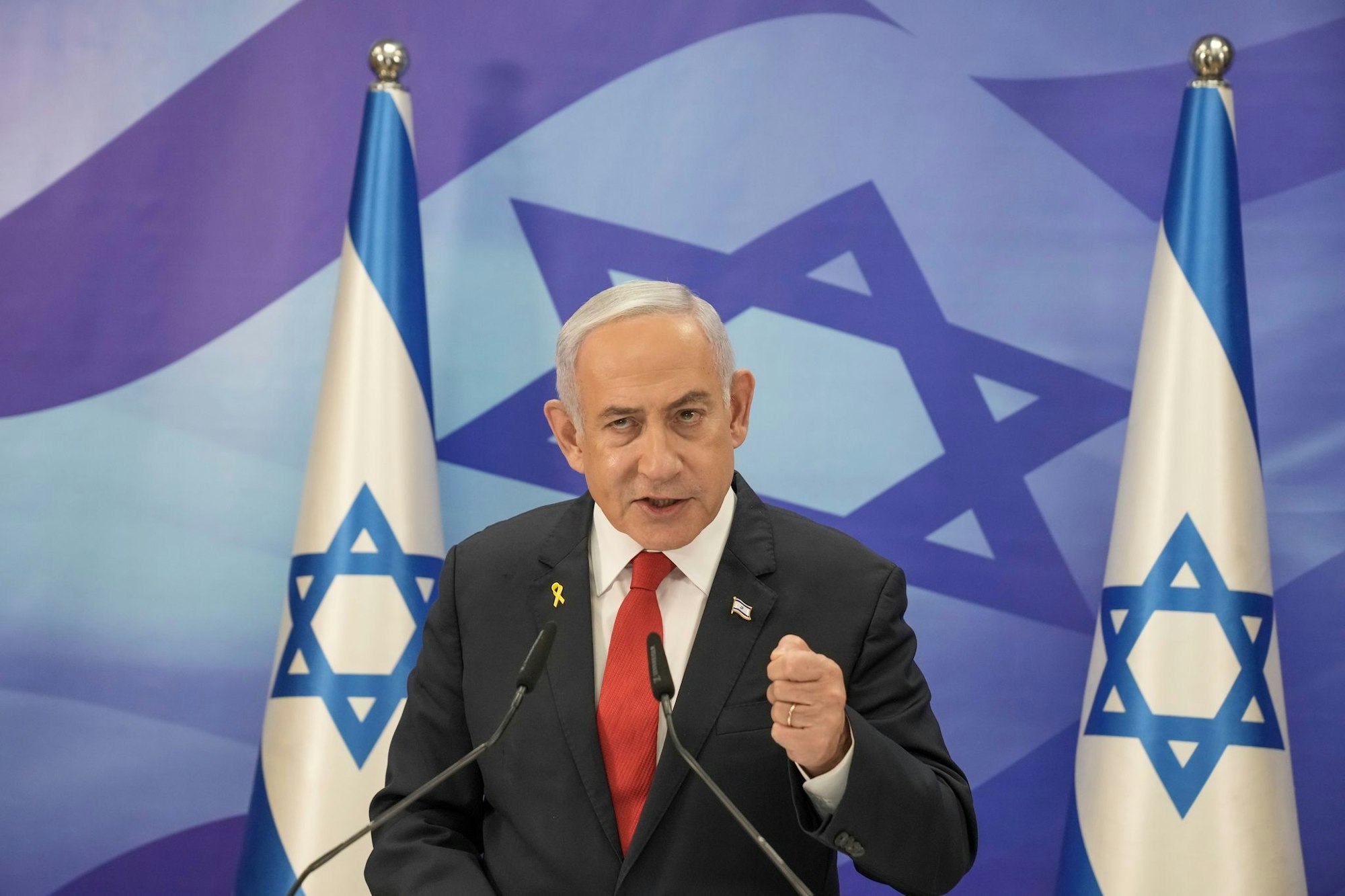 Israels Regierungschef Netanjahu besteht auf eine Zerschlagung der Hamas. (Archivbild)