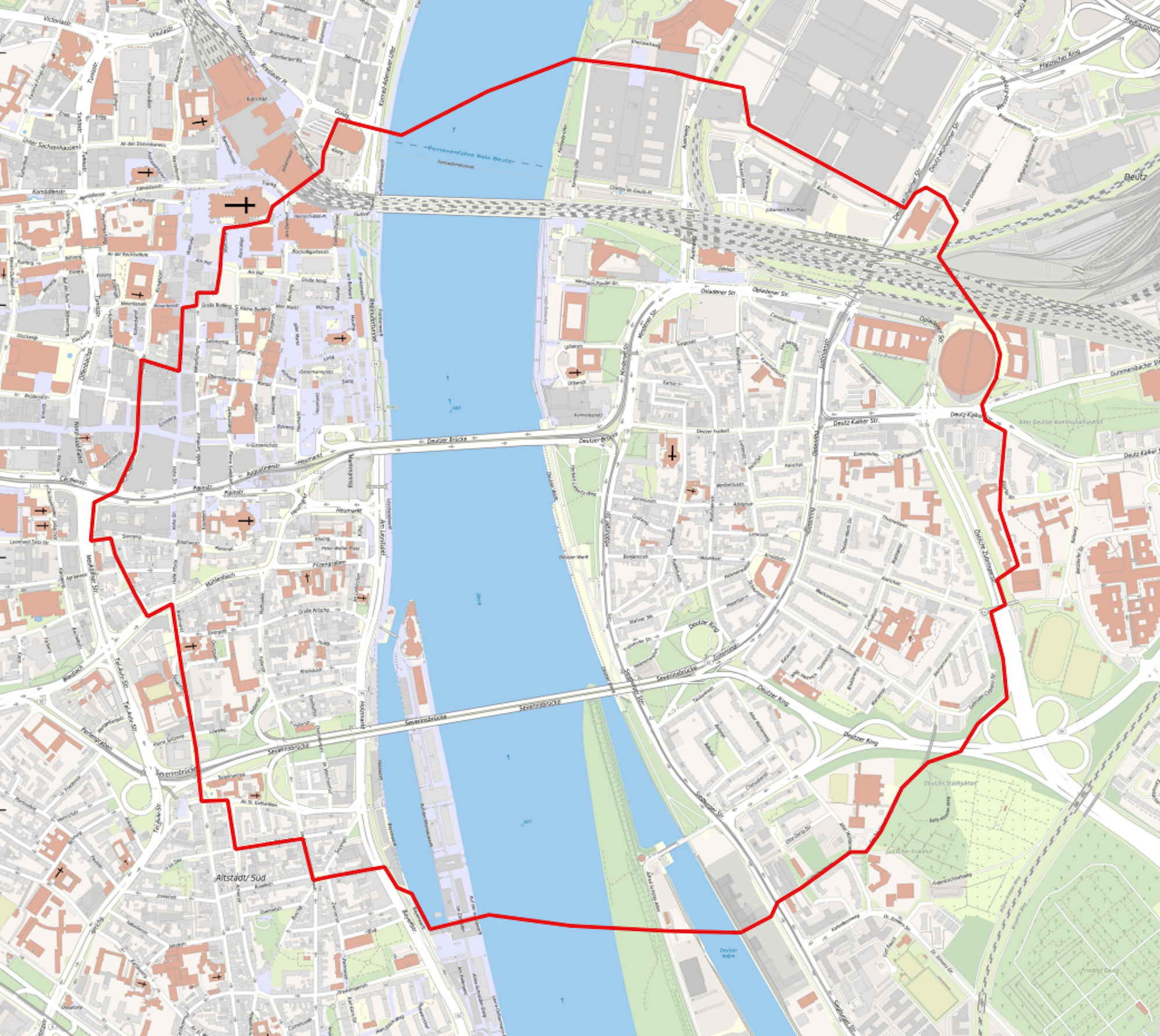Der Evakuierungsbereich für die Entschärfungen am 4. Juni.