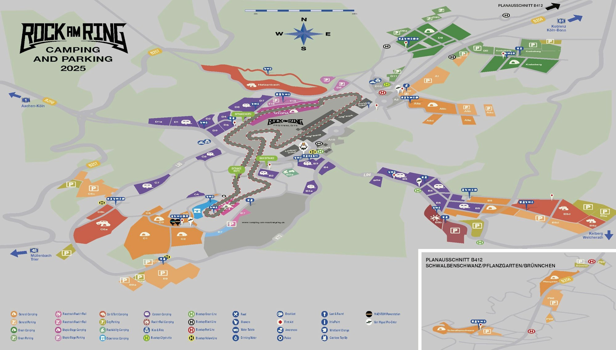 Geländeplan Rock am Ring 2025 "Outfield"