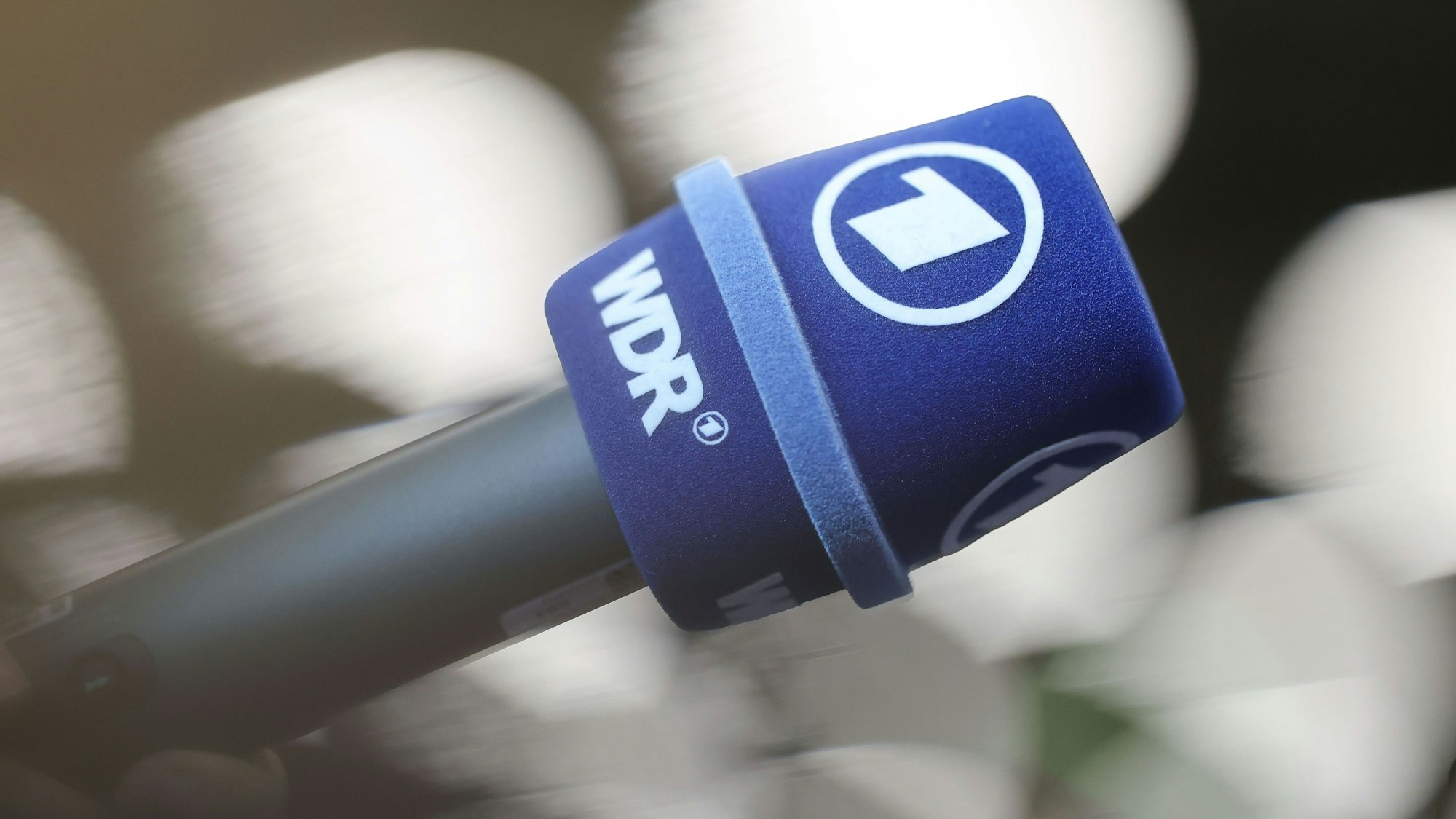 Ein Mikrofon des ARD und des WDR