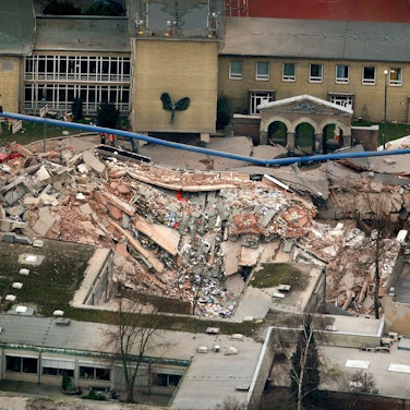 Das eingestürzte Kölner Stadtarchiv an der Severinstraße am 4. März 2009.