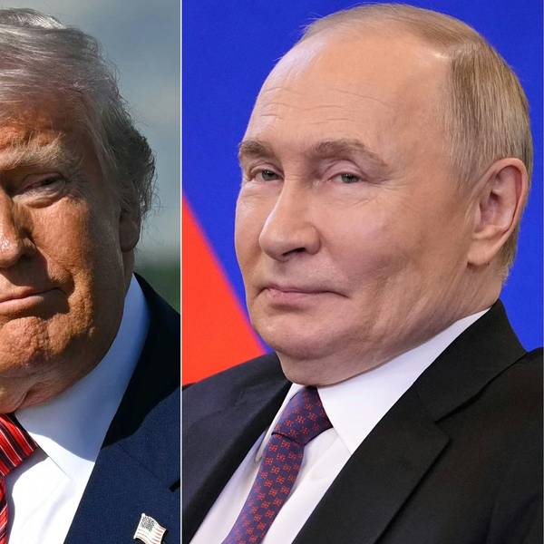 (COMBO) This combination of pictures created on June 04, 2025 shows, L/R, US President Donald Trump in Morristown, New Jersey, May 23, 2025, and Russian President Vladimir Putin at the Kremlin in Moscow on May 28, 2025. US President Donald Trump said he spoke to Russian counterpart Vladimir Putin Wednesday about Ukraine and Iran, warning that the Kremlin leader had "very strongly" pledged to respond to Kyiv's stunning drone attack on Russian bombers. Trump said that there was no "immediate peace" on the horizon in Ukraine -- which Russia invaded in 2022 -- following what he described as a one hour and 15 minute call with the Russian president. (Photo by SAUL LOEB and Pavel Bednyakov / various sources / AFP)