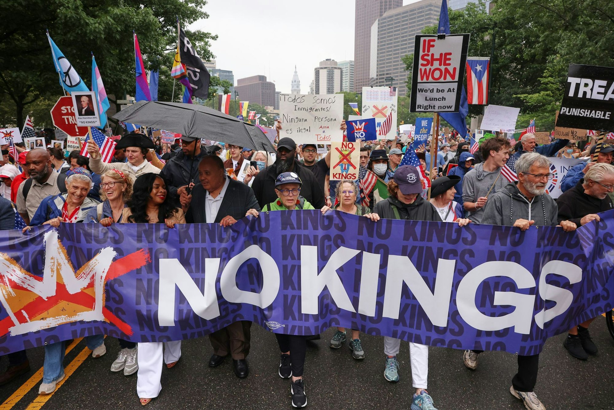 Das Motto der Proteste lautet «No Kings» (Keine Könige).