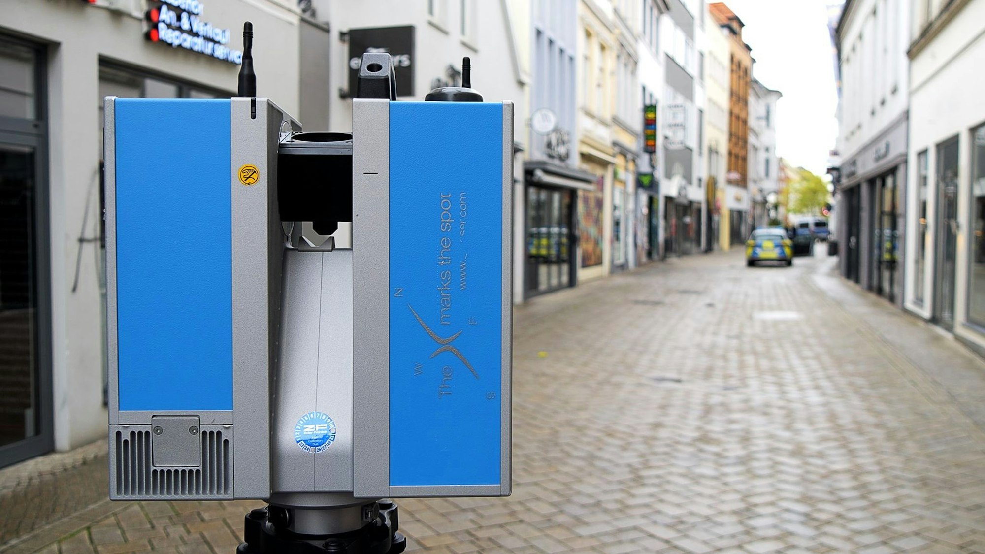 3D-Laserscanner am Tatort in der Oldenburger Innenstadt.
