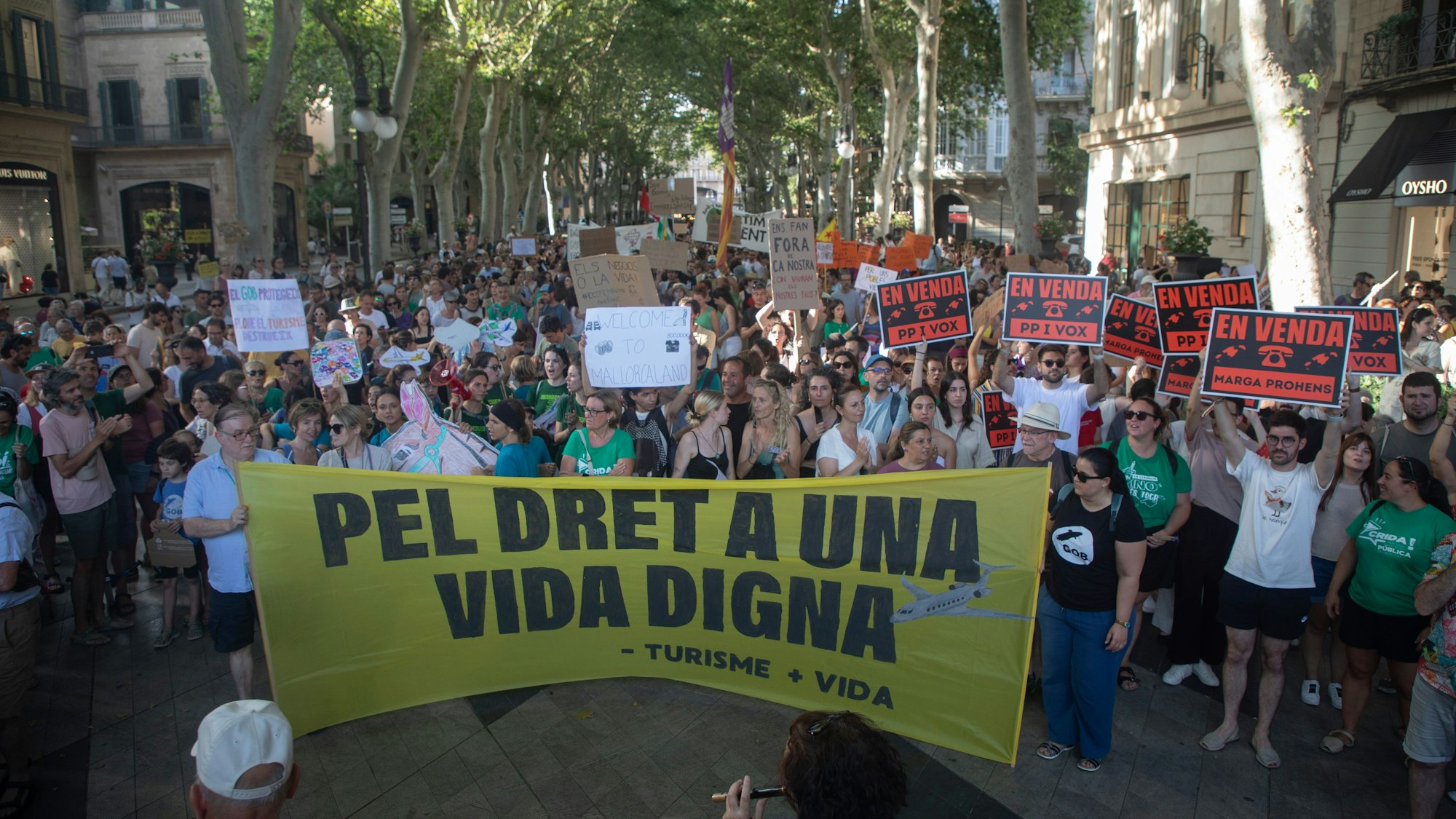 Palma: Die Teilnehmer der Demonstration gegen den Massentourismus