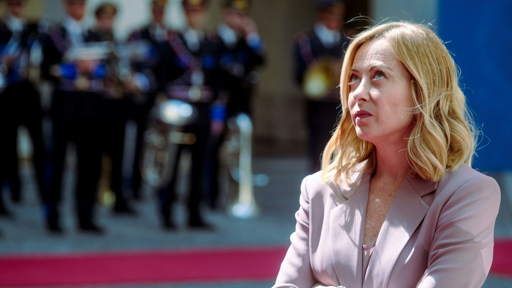 Italiens Ministerpräsidentin Giorgia Meloni im Palazzo Chigi, dem Sitz der italienischen Regierung in Rom.