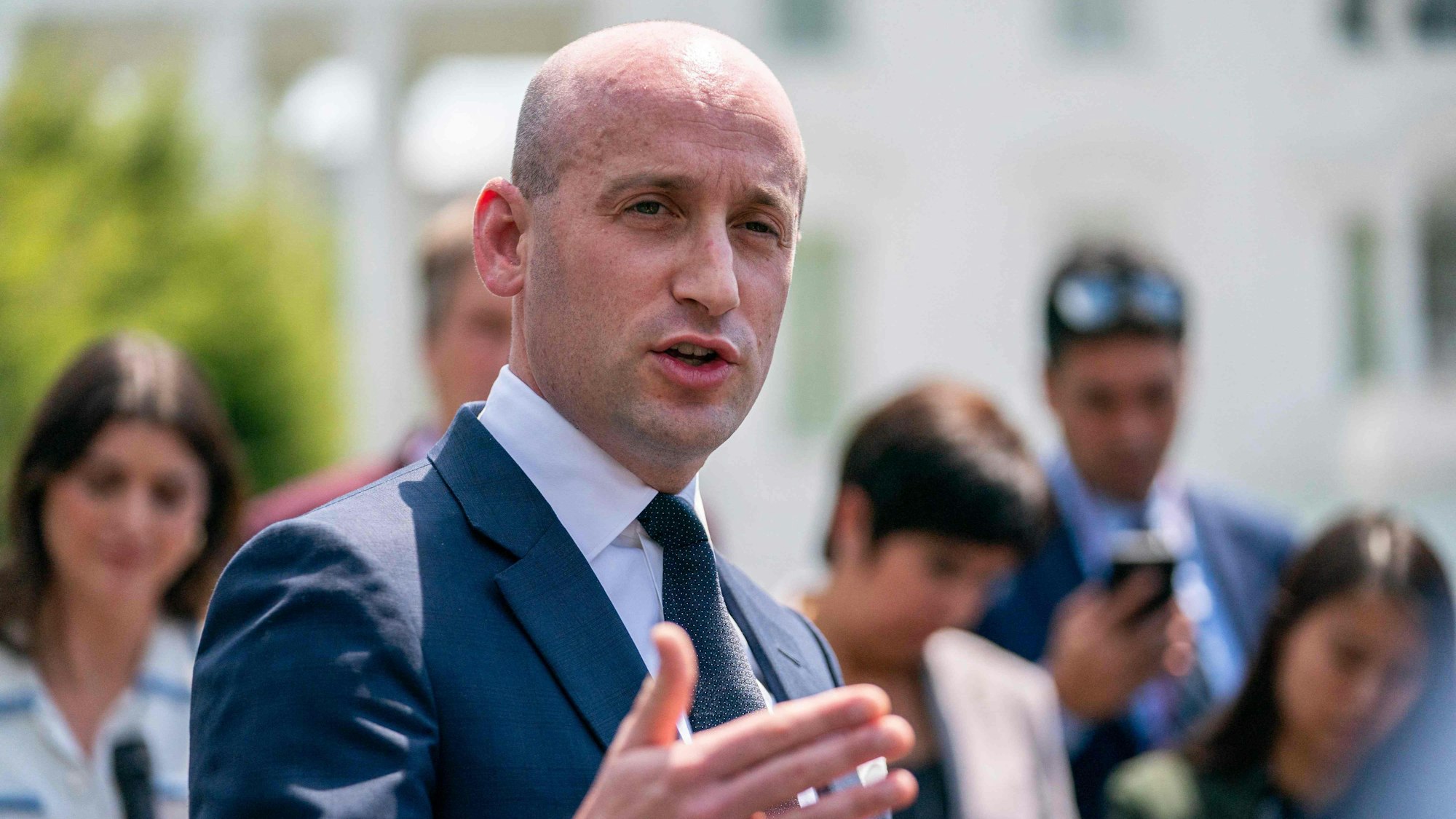 Trumps Vordenker ist zurück im Weißen Haus: Stephen Miller, stellvertretender Stabschef, spricht auf einer Pressekonferenz