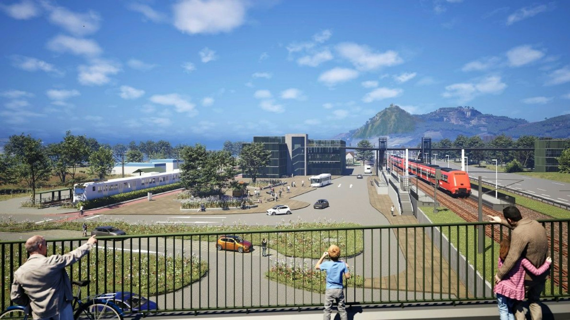 Eine Visualisierung des künftigen Mobilitätsknotens.