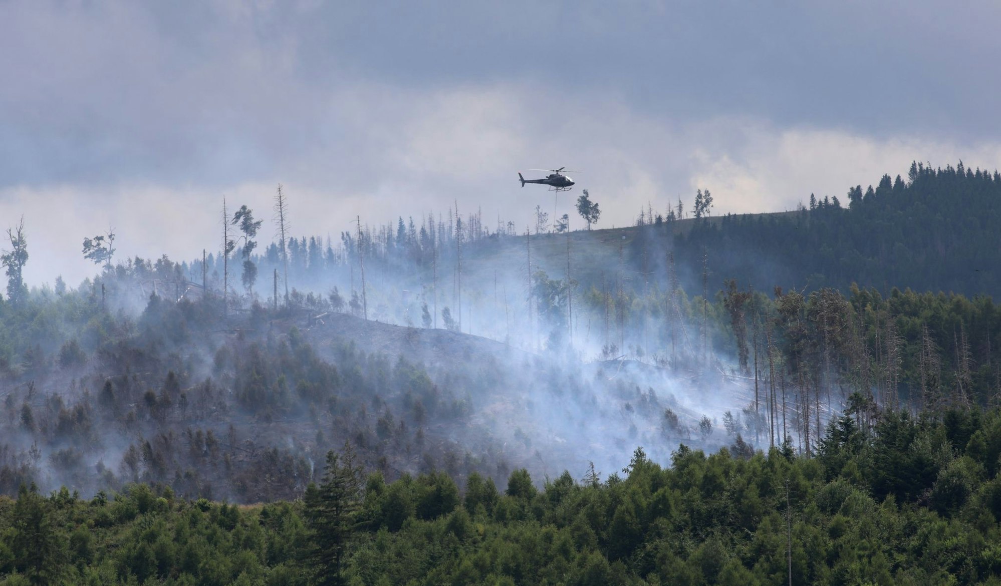 Rauchwolken bei Goslar: Hier wütet seit Sonntag ein Waldbrand.
