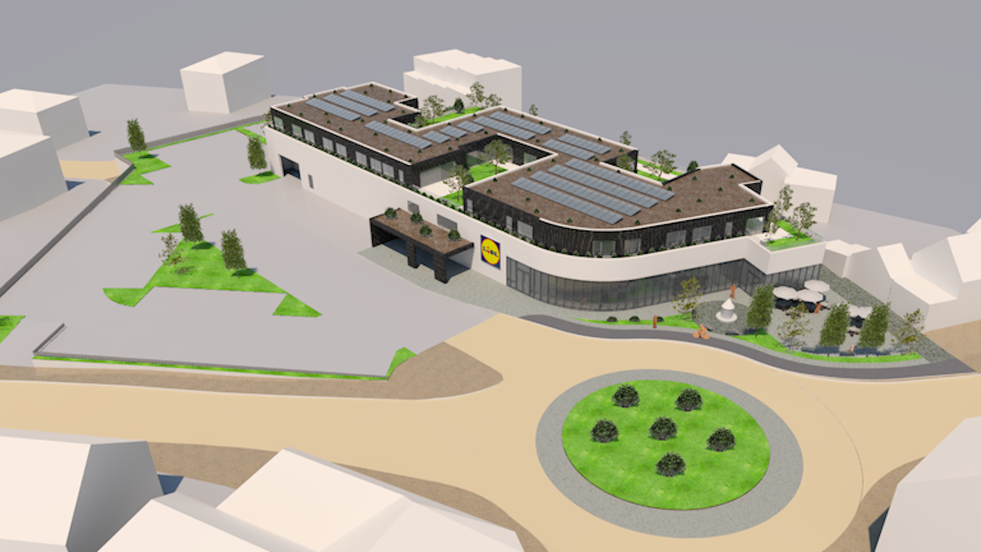 So könnte der neue Lidl im Zentrum von Hilgen aussehen.