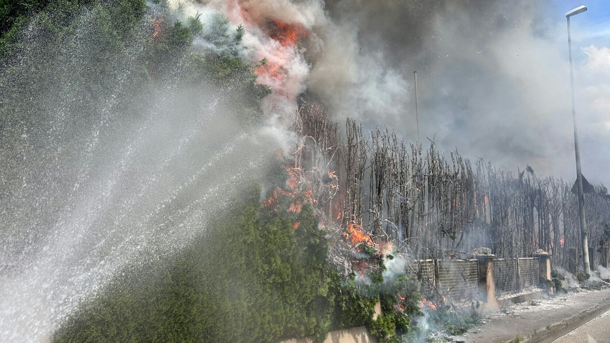 Heckenbrand am 23.6.2025 in Kirchheim unter Teck