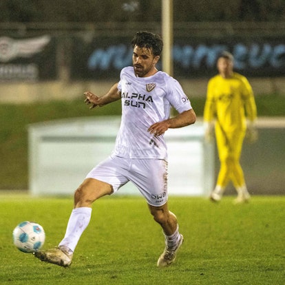 Fußball, Herren, Saison 2024/2025, Regionalliga Nordost 23. Spieltag / Nachholspiel, F.C. Hertha 03 Zehlendorf - BFC Dynamo 3:5, David Haider Kamm Al-Azzawe BFC Dynamo, 26.03. 2025, *** Soccer, Men, Season 2024 2025, Regionalliga Nordost 23 Matchday Catch-up , F C Hertha 03 Zehlendorf BFC Dynamo 3 5 , David Haider Kamm Al Azzawe BFC Dynamo , 26 03 2025, Copyright: xMatthiasxKochx