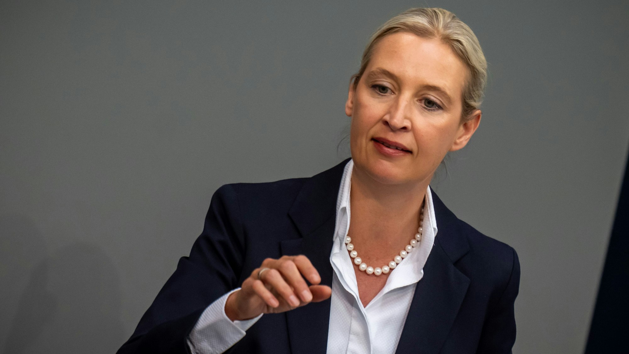 Alice Weidel, Bundesvorsitzende und Fraktionsvorsitzende der AfD, wirft der Bundesregierung vor, Änderungen beim Bürgergeld auf die lange Bank zu schieben. (Archivbild)