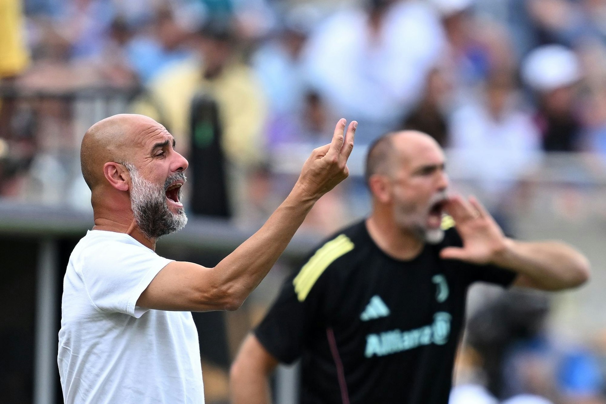 Gewohnt energisch und impulsiv am Spielfeldrand: Pep Guardiola.