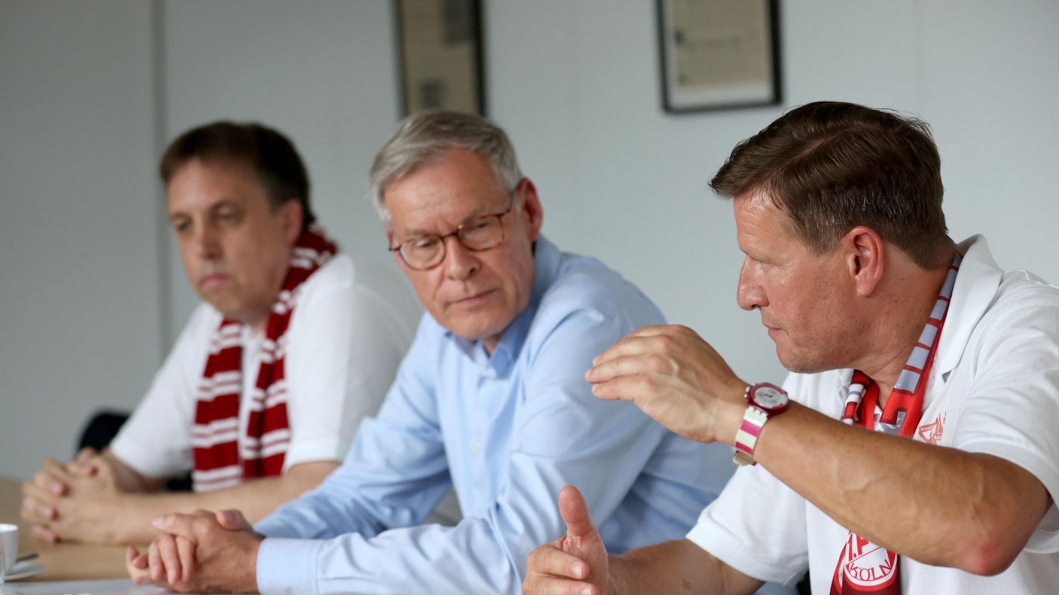 Wollen die Themen beim 1. FC Köln anpacken: Martin Hollweck, Sven-Georg Adenauer und Thorsten Kiesewetter (v.r.n.l.).