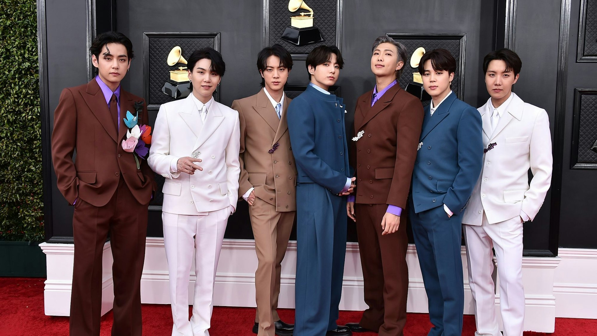 Ein Foto vor ihrer mehrjährigen Pause: BTS bei den Grammy Awards 2022. (Archivbild)