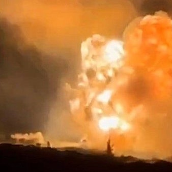 Explosion eines Munitionsdepots nahe Donezk, Juli 2025