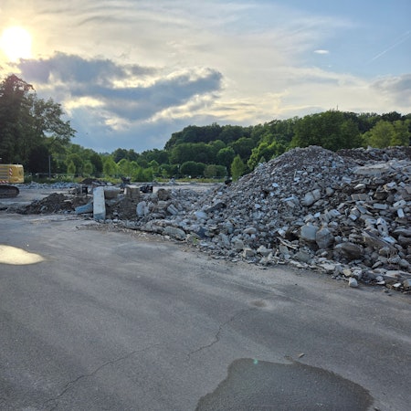 Baustelle des Pro-Markt-Geländes nach dem Abriss.