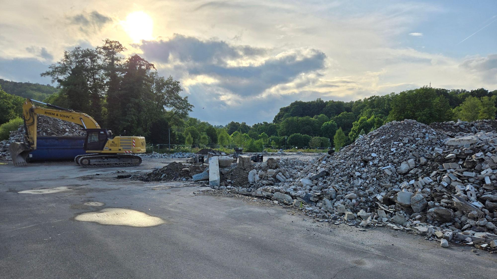 Baustelle des Pro-Markt-Geländes nach dem Abriss.