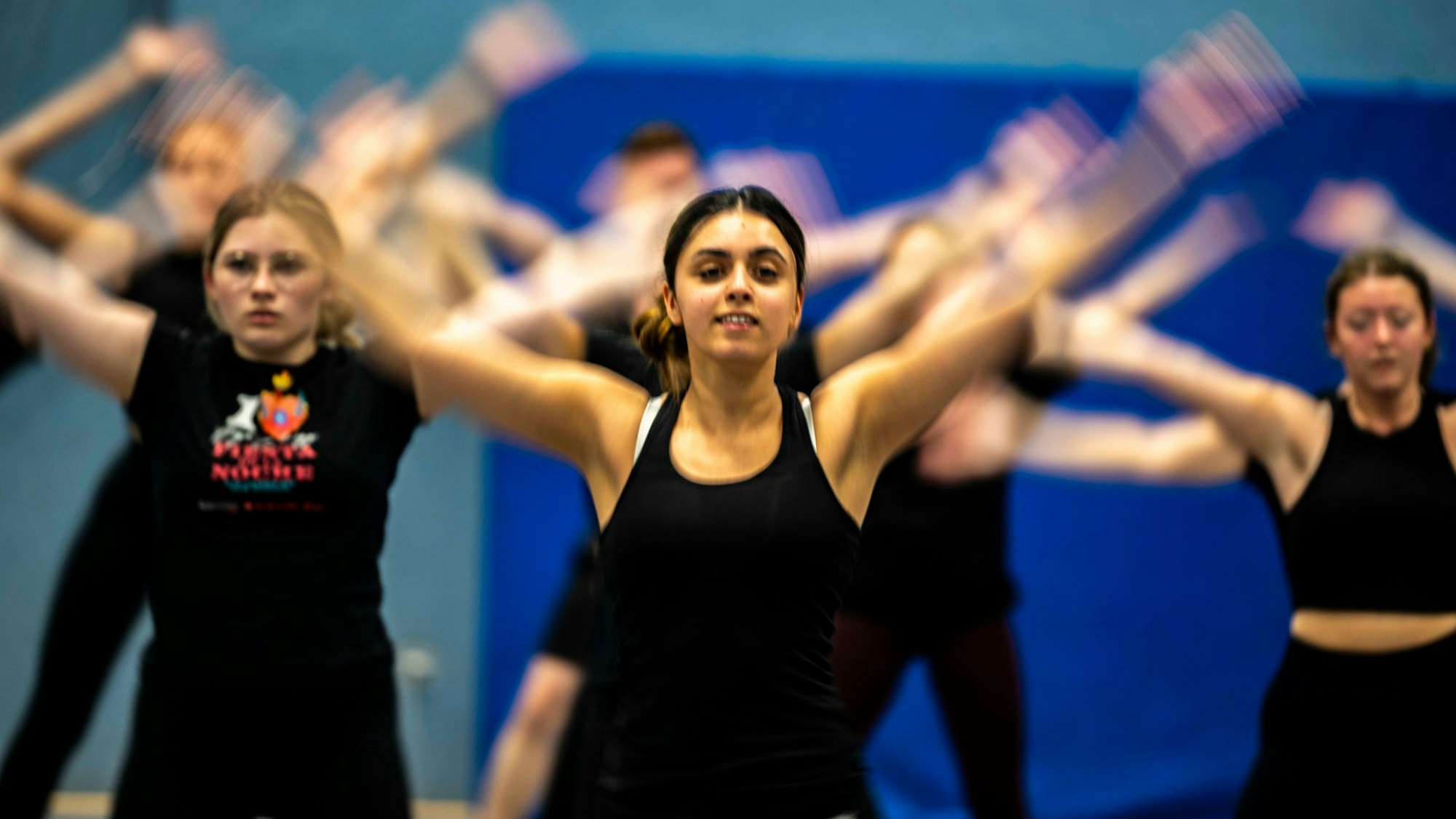 Die Showtanzgruppe High Engery aus Billig bereitet sich in der Heinz-Gerlach-Halle in Bad Münstereifel auf die neue Session vor.