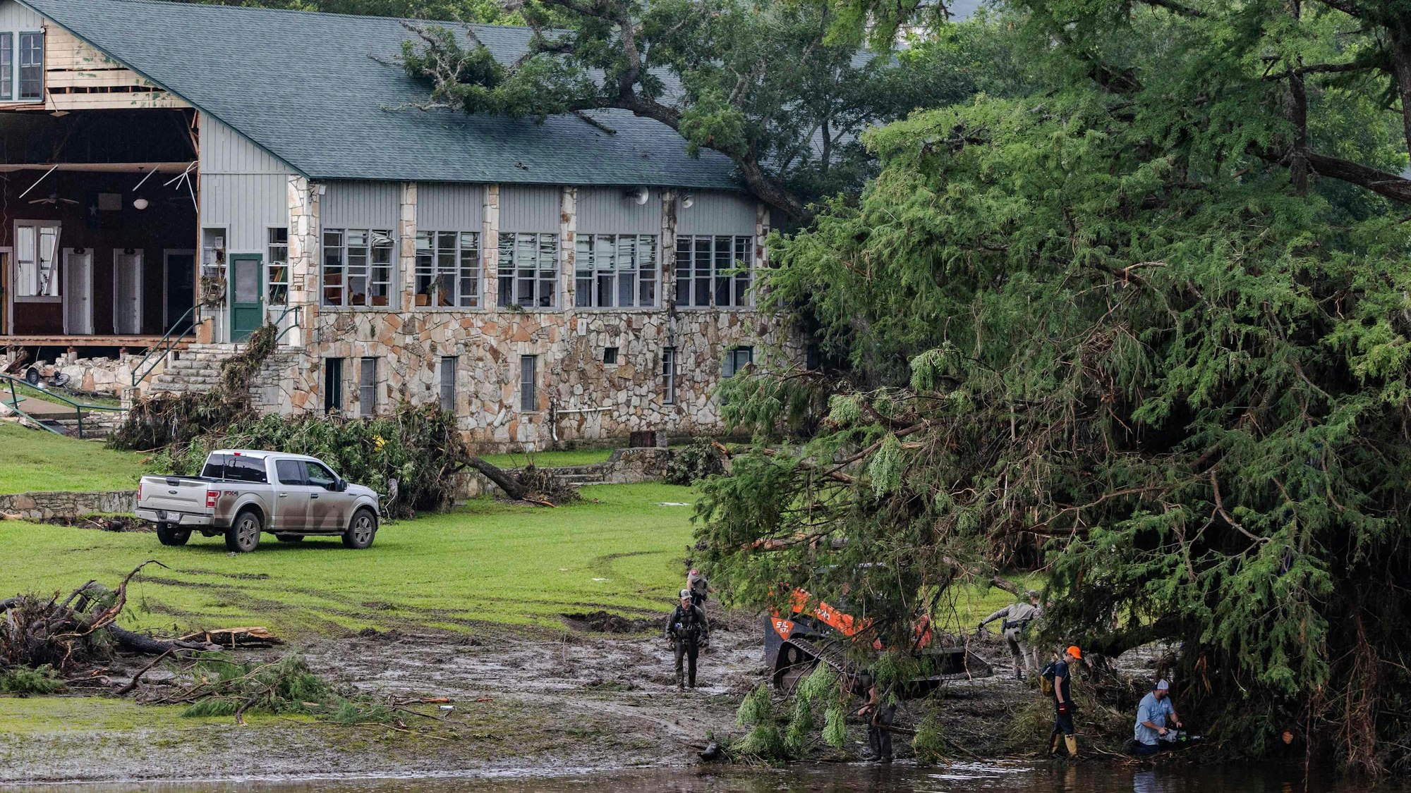 Hunt, Texas: Die Gebäude des Mädchen-Ferienlagers Camp Mystic wurden schwer von der Flut getroffen (Bild vom 6. Juli 2025).