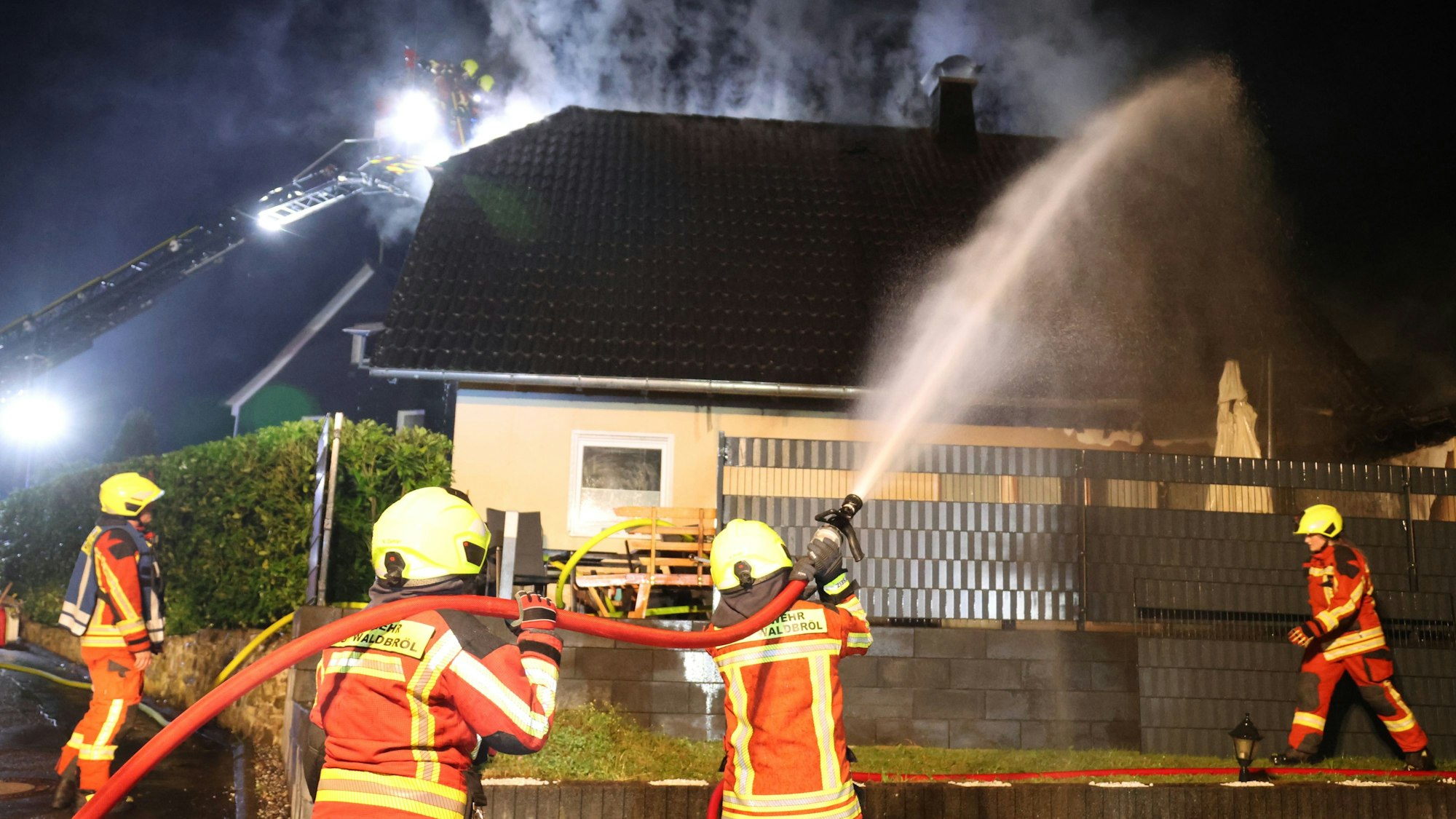 Die Feuerwehr im Einsatz.