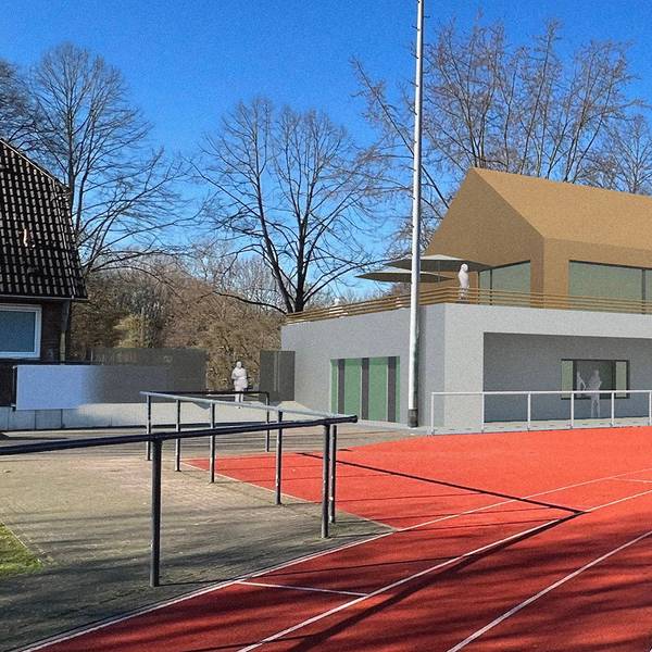 Das Bild zeigt das geplante Vereinsheim als Visualisierung.