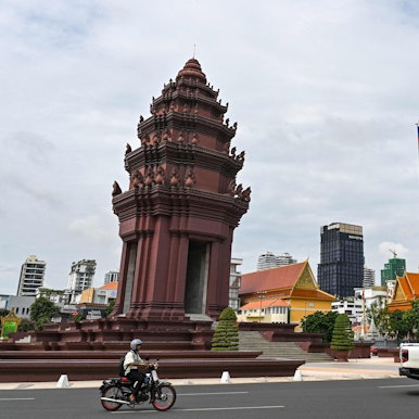 Das Stadtzentrum von Phnom Penh, der Hauptstadt Kambodschas.