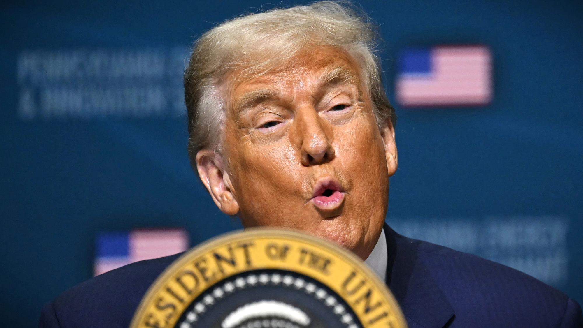 US President Donald Trump speaks at the inaugural Pennsylvania Energy and Innovation Summit on the campus of Carnegie Mellon University in Pittsburgh, Pennsylvania, on July 15, 2025.
ANDREW CABALLERO-REYNOLDS / AFP